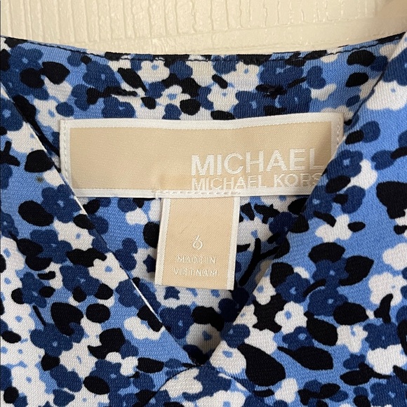 Michael Kors Floral Maxi Dress in Blue and White - Picture 2 of 4